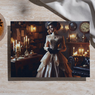Papel De Seda Mujer elegante misteriosa victoriana vintage