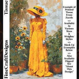 Papel De Seda Mujer en Amarillo con Sombrero de Girasoles DT1L D