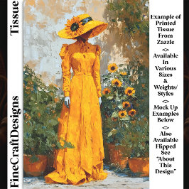 Papel De Seda Mujer en Amarillo con Sombrero de Girasoles DT1R D