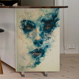 Papel De Seda Mujer en desahogo de humo azul