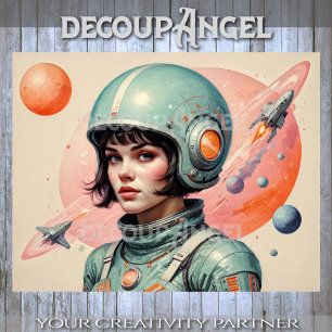 Papel De Seda Mujer en edad atómica en el espacio #1 Desnuda