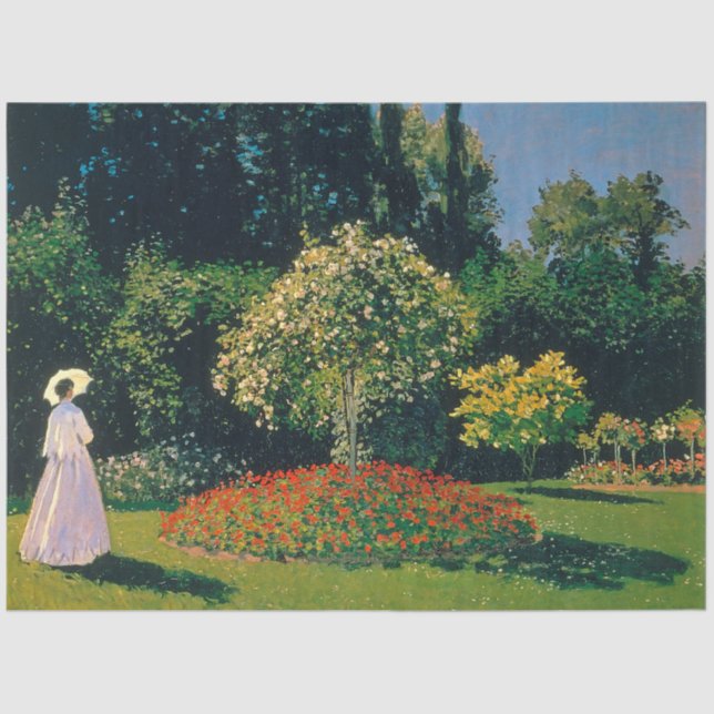 Papel De Seda Mujer en un jardín, Monet (Anverso)