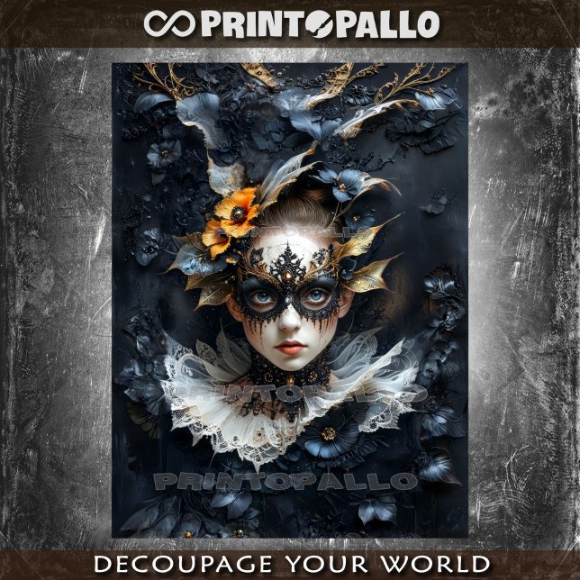 Papel De Seda Mujer enmascarada veneciana enigmática (Subido por el creador)