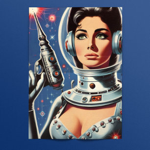 Papel De Seda Mujer Espacial Vintage