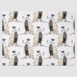 Papel De Seda Mujer francesa con vino en rosa Rubor