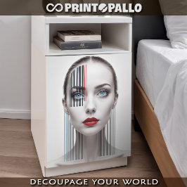 Papel De Seda Mujer futurista con código de barras