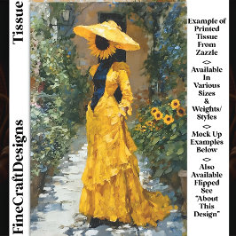 Papel De Seda Mujer girasol con vestido amarillo DS9L Decoupage