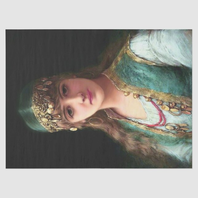 Papel De Seda Mujer gitana victoriana elegante boho bailarina de (Anverso)