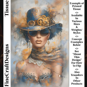 Papel De Seda Mujer Glam Steampunk con sombrero, gafas CV1 Decou