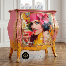 Papel De Seda Mujer Glamour Cóctel Retro Decoupage