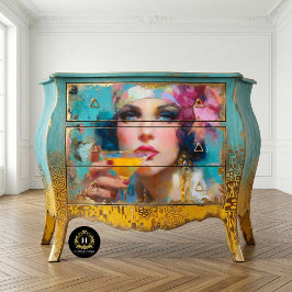 Papel De Seda Mujer Glamour Vintage con Decoupage de Cóctel