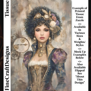 Papel De Seda Mujer Glamurosa Steampunk DM2L Decoupage
