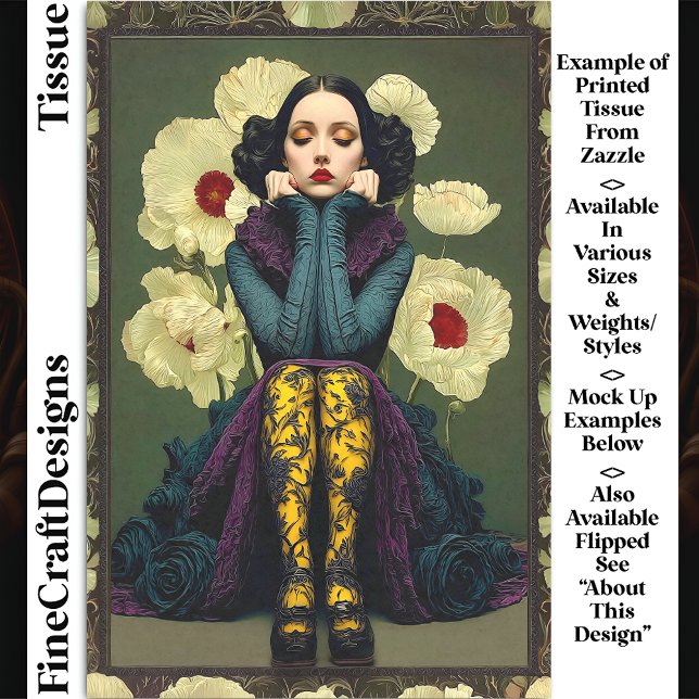 Papel De Seda Mujer Gótica Con Cachorros DQ6R Decoupage (Subido por el creador)