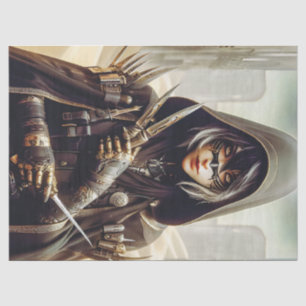 Papel De Seda Mujer guerrera vestida de negro desenlace de cienc