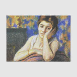 Papel De Seda Mujer inclinada en la presidencia