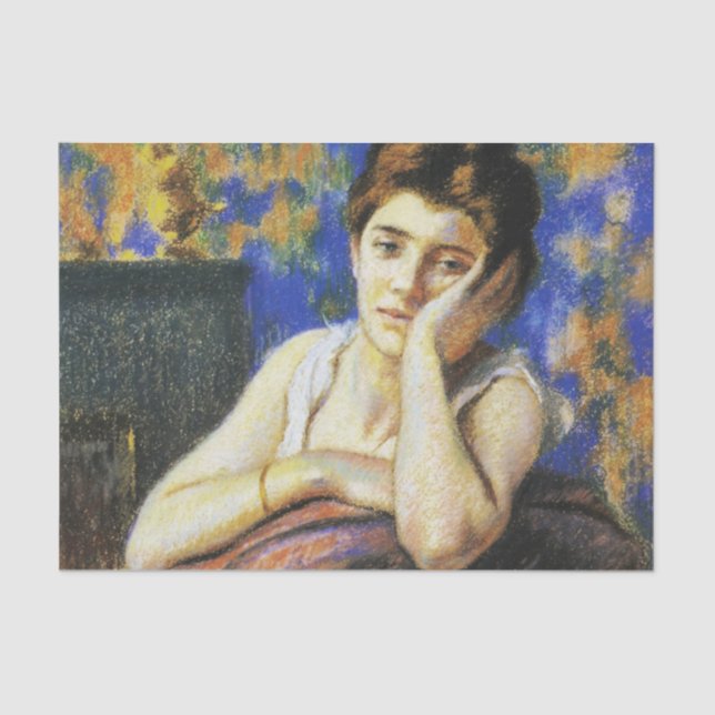 Papel De Seda Mujer inclinada en la presidencia (Anverso)