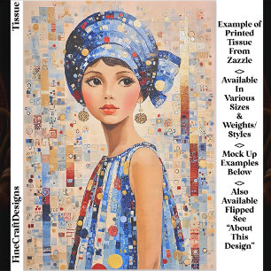 Papel De Seda Mujer inspirada en Klimt moderno EC5L Decoupage