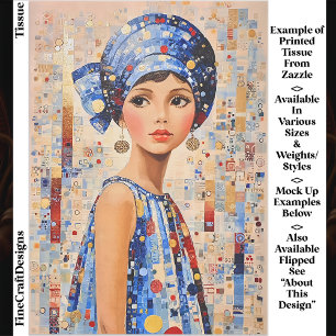 Papel De Seda Mujer inspirada en Klimt moderno EC5R decoupage