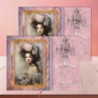 Papel De Seda Mujer inspirada en Monet vintage en decoupage rosa