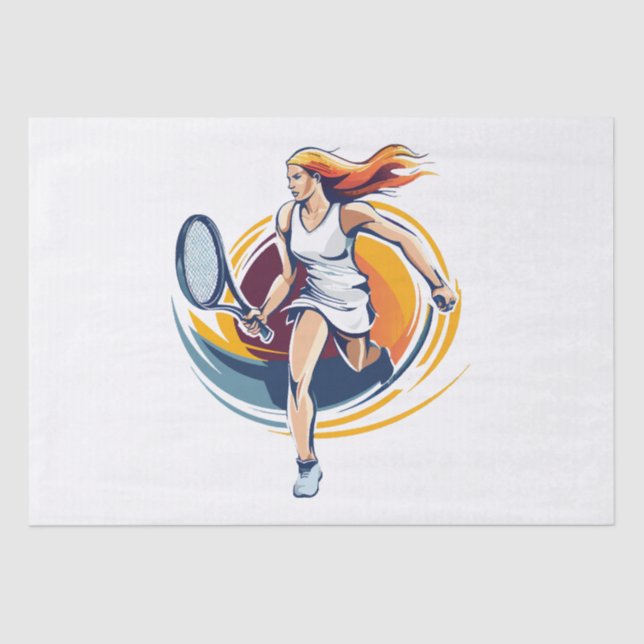 Papel De Seda mujer jugando tenis (Anverso)