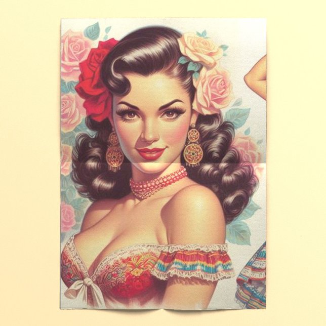 Papel De Seda Mujer mexicana de belleza retro (Subido por el creador)
