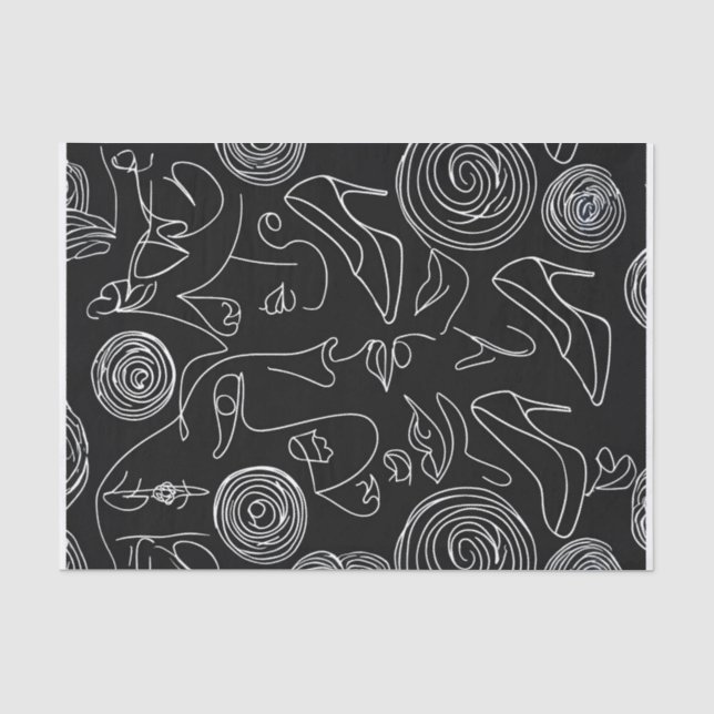 Papel De Seda Mujer moderna abstracta en línea (Anverso)