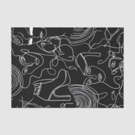 Papel De Seda Mujer moderna, línea abstracta