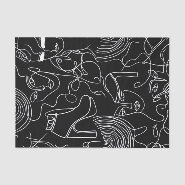 Papel De Seda Mujer moderna, línea abstracta (Anverso)
