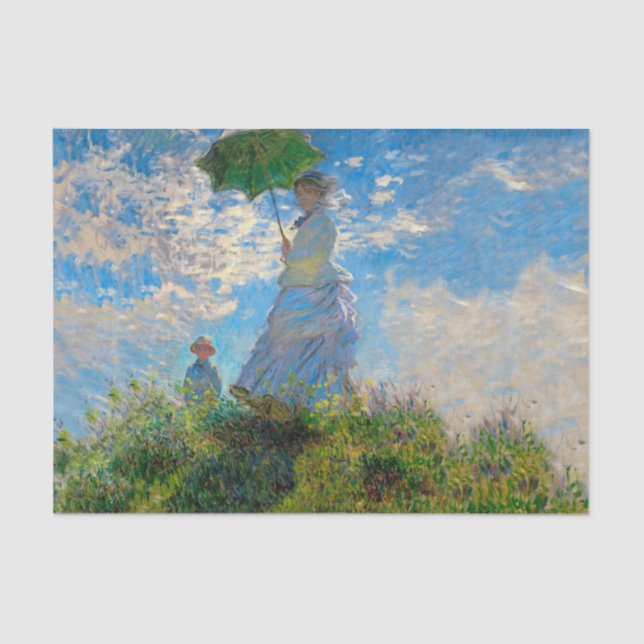 Papel De Seda Mujer Monet Paraguas Impresionismo (Anverso)