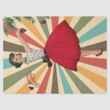 Mujer Navidad de 1950 con antecedentes retro