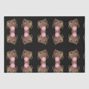 Papel De Seda Mujer negra, bazuca rosada