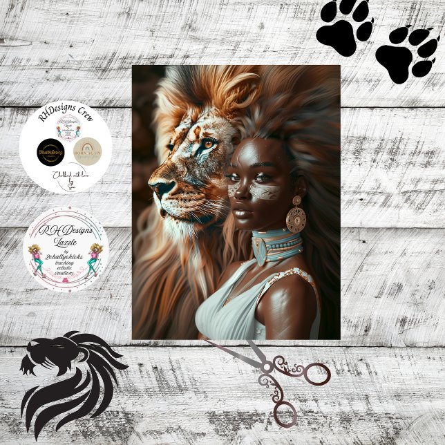 Papel De Seda Mujer Negra de la Jungla del León Decoupage (Subido por el creador)