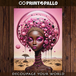 Papel De Seda Mujer negra surrealista en África