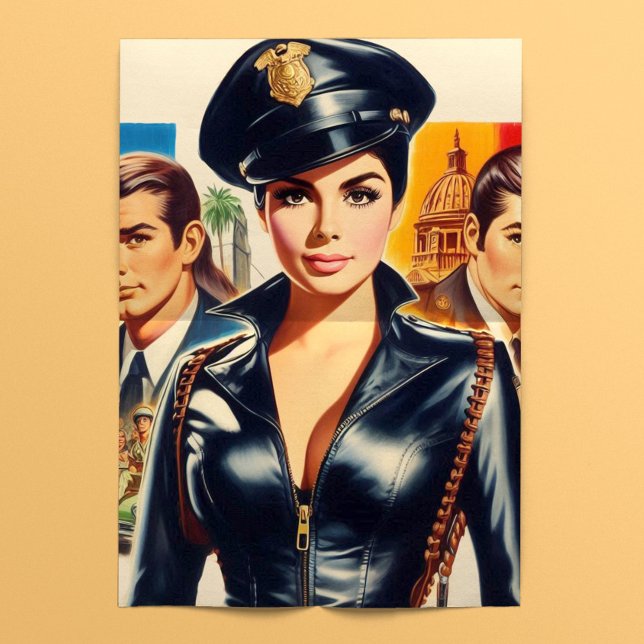 Papel De Seda Mujer Policía Retro Adorable (Subido por el creador)
