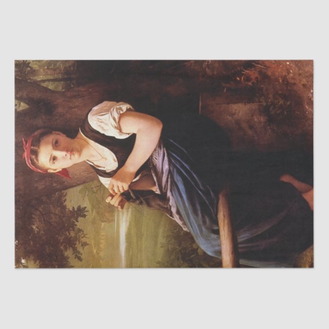 Papel De Seda Mujer que hace punto de William-Adolphe Bouguereau (Anverso)