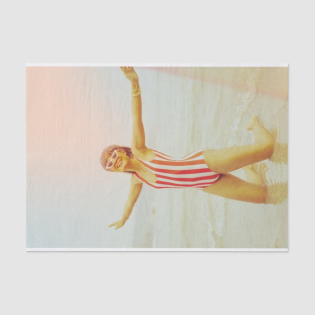 Papel De Seda Mujer retro en la página de desalojo de fotos de l (Anverso)