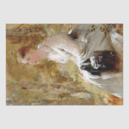 Papel De Seda Mujer sentada en un bosque (belleza elegante)