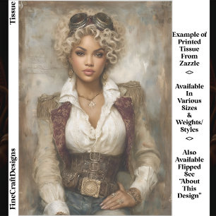 Papel De Seda Mujer Steampunk de Pelo Rizado, Corsé EB2L Decoupa