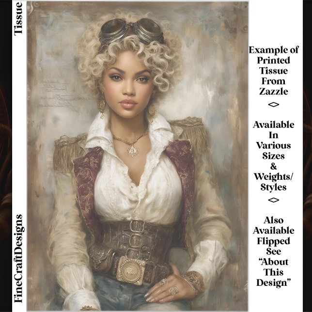 Papel De Seda Mujer Steampunk de Pelo Rizado, Corsé EB2L Decoupa (Subido por el creador)