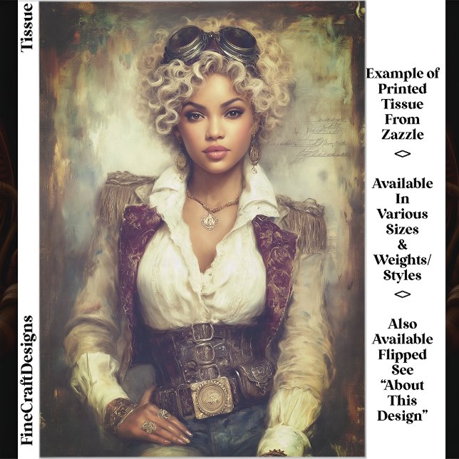 Papel De Seda Mujer Steampunk de Pelo Rizado, Corsé EB2RF Decoup (Subido por el creador)