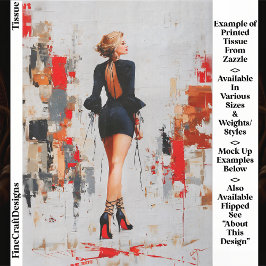 Papel De Seda Mujer Urbana Moderna, Tacones de Suela Roja EL3R D