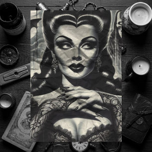 Papel De Seda Mujer vampiro gótico