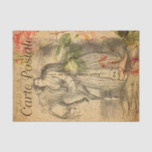 Papel De Seda Mujer ventilado con flores de flores de flores de 