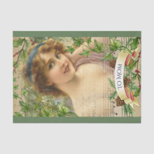 Papel De Seda Mujer victoriana en el jardín