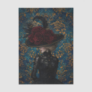 Papel De Seda Mujer Victoriana Francesa Decoupage de Sombrero de