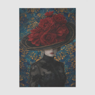 Papel De Seda Mujer Victoriana Francesa Decoupage de Sombrero de