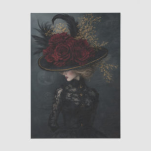 Papel De Seda Mujer Victoriana Francesa Decoupage de Sombrero de