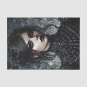 Papel De Seda Mujer Victoriana gótico En Negro