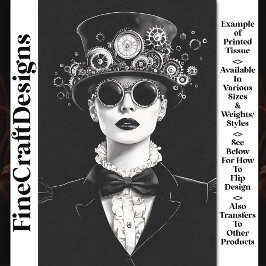 Papel De Seda Mujer Victoriana Steampunk Impresionante Decoupage