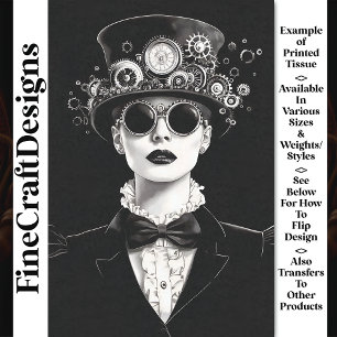 Papel De Seda Mujer Victoriana Steampunk Impresionante Decoupage